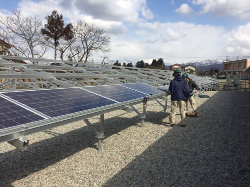 富山　黒部市　富山県東部 株式会社 劔　ソーラーパネル設置