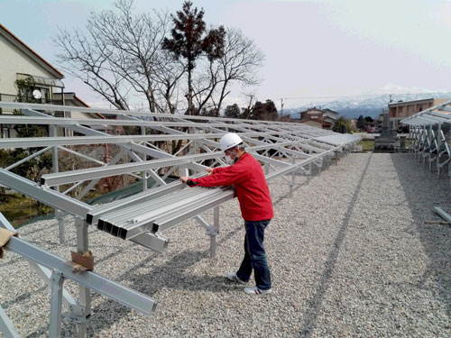 富山　黒部市　富山県東部 株式会社 劔　ソーラーパネル設置
